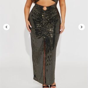 Elegant Black and Gold Women's Skirt